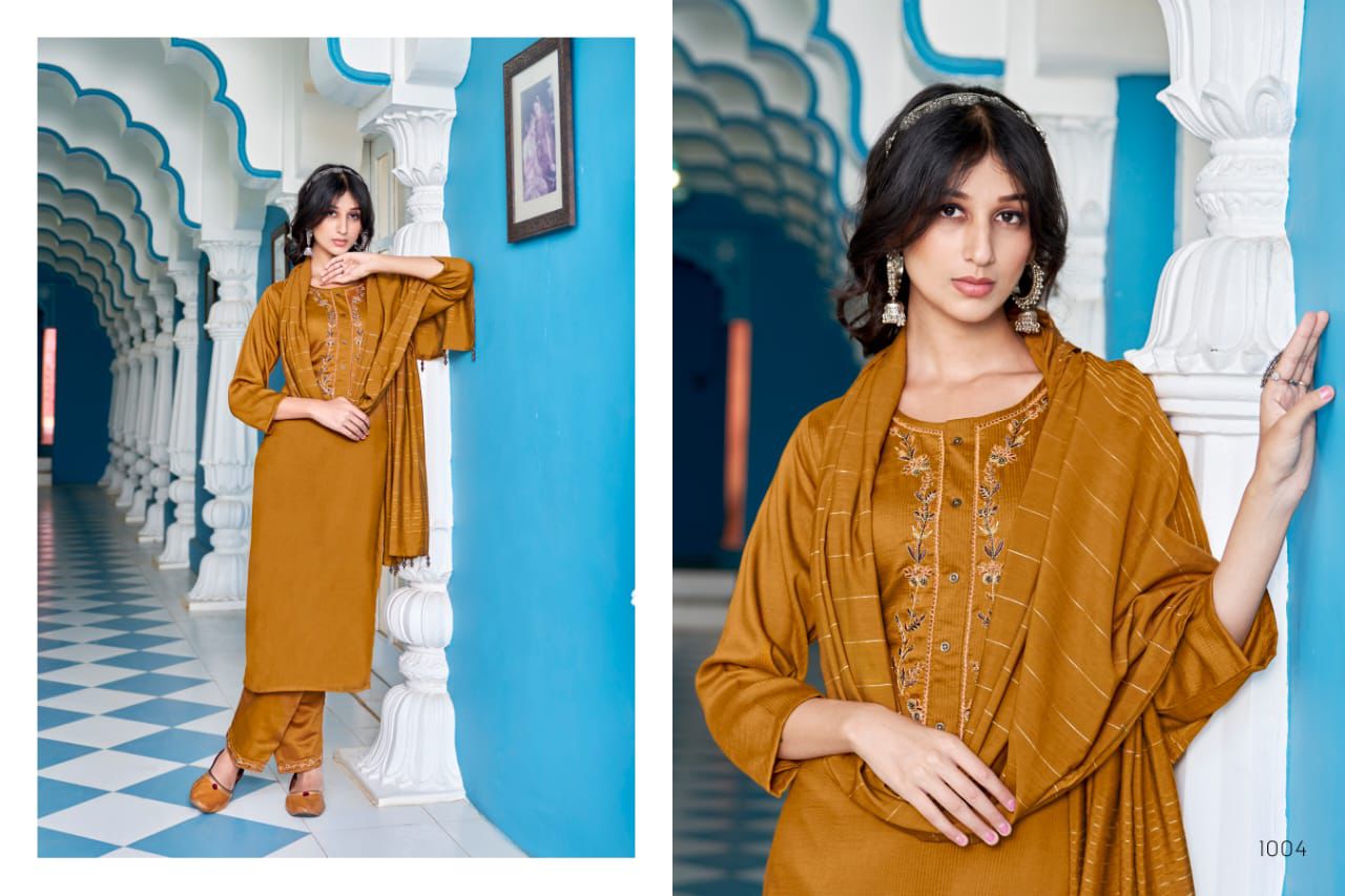 Prague By Sweety Chinon Embroidery Readymade Suits Wholesale Price In Surat